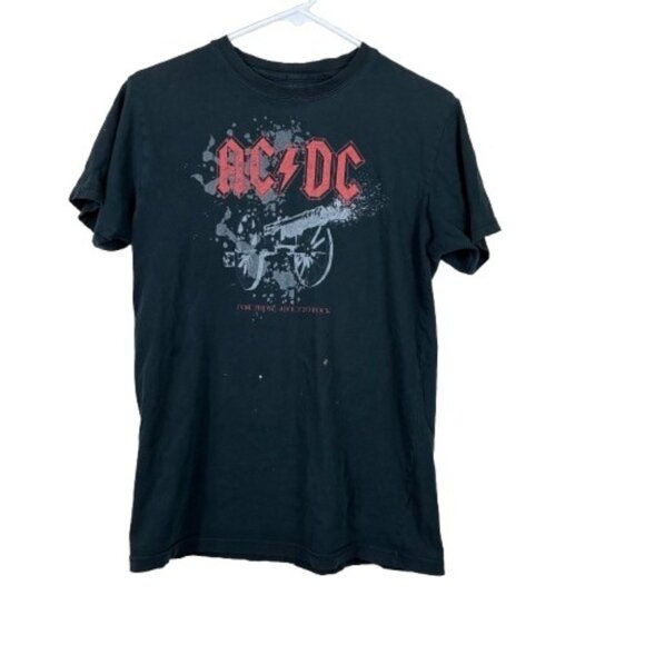 Vintage Y2K Bleached AC/DC For Those About to Rock Tee Sz Medium Grunge Metal - Picture 1 of 7